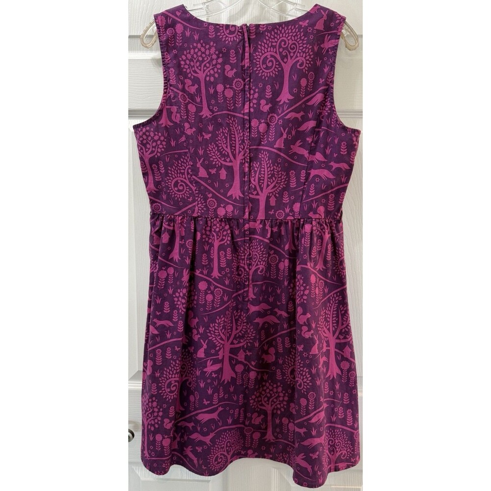 ModCloth Folks and Dreams Dress Size XL Pink Purple Forest Theme Sleeveless - Picture 2 of 9